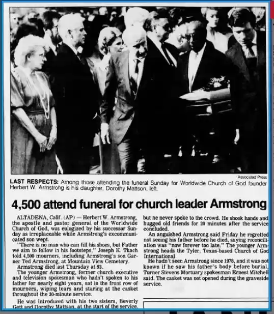 HWA Funeral, Reno Gazette-Journal, 20Jan1986, p. 3